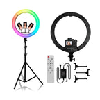Aro de luz LED 56 cm RGB con trípode